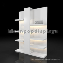 Creative Freestanding White Painted Fashion Retail Store Lighting Clothing Display Cabinets Wood